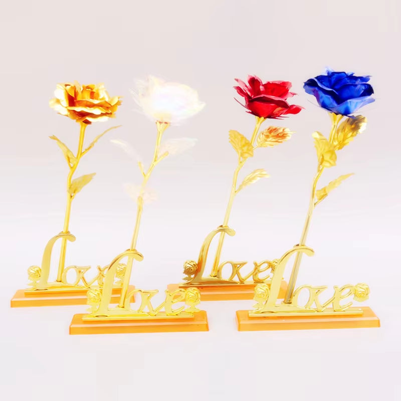 24K Gold Artificial Rose with Box – Perfect Mother’s Day Gift, Valentine’s Day or New Year Present, Foil Flower for Home Décor