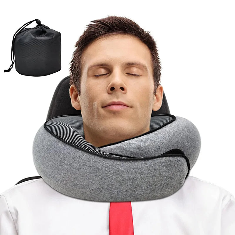 Memory Foam Travel Pillow U-Shaped - Dark Black Buy Your Favorites