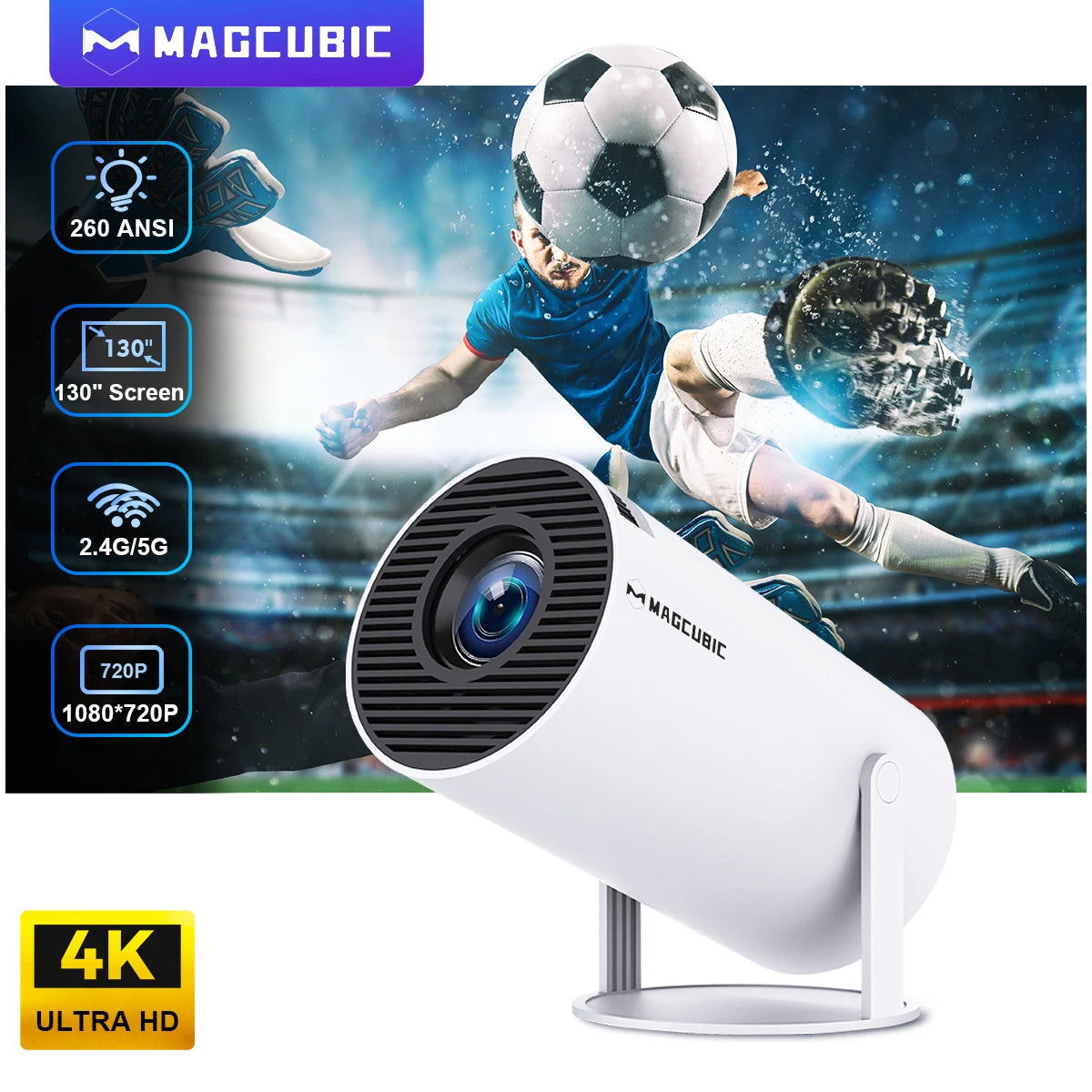 Portable 4K Mini Projector – Your Ultimate Home Entertainment Solution - Hy300 Pro-White / Au Plug Buy Your Favorites