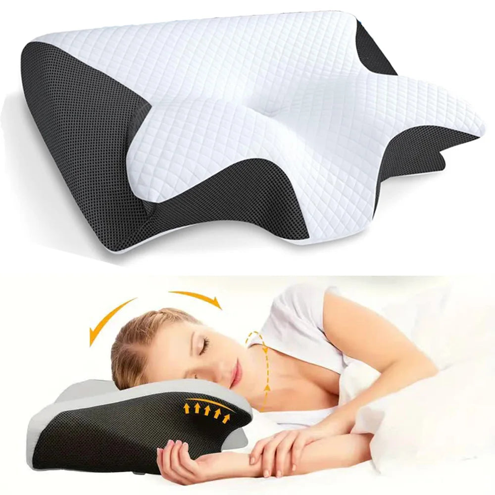 Butterfly Sleep Memory Neck Pillow – The Ultimate Solution for Neck Pain Relief - Black Buy Your Favorites