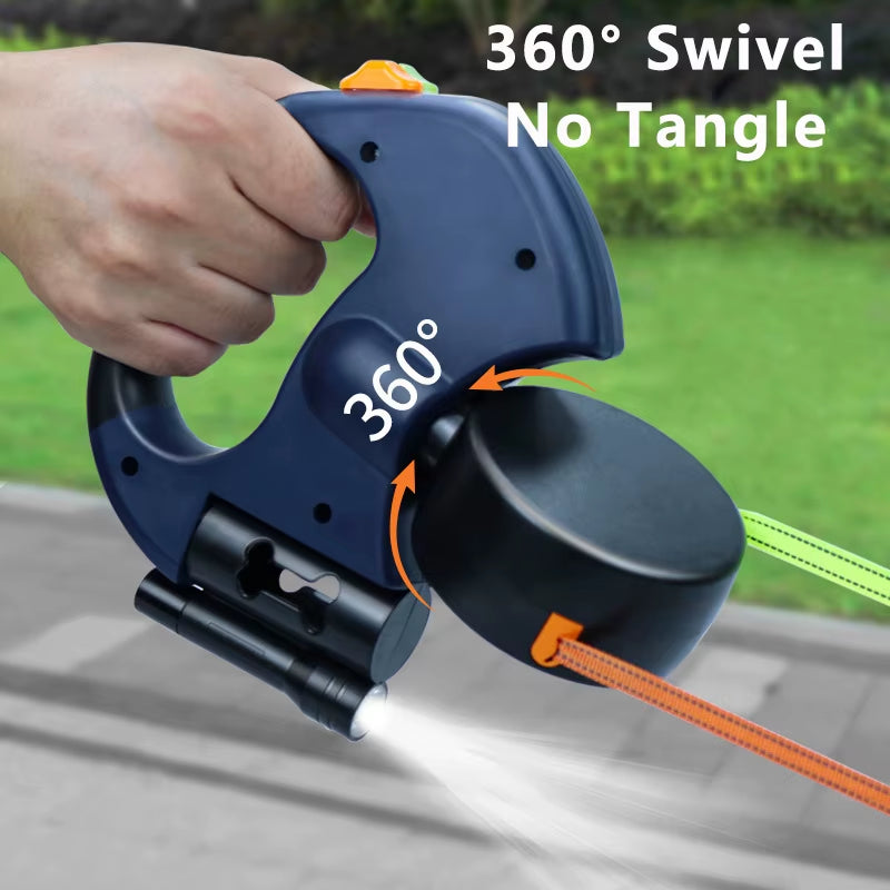 Dual Retractable Dog Leash with Lights – 3m Adjustable Leash for Small Dogs, No Tangle, 360 Swivel - Black / 3 M Rope Buy Your Favorites