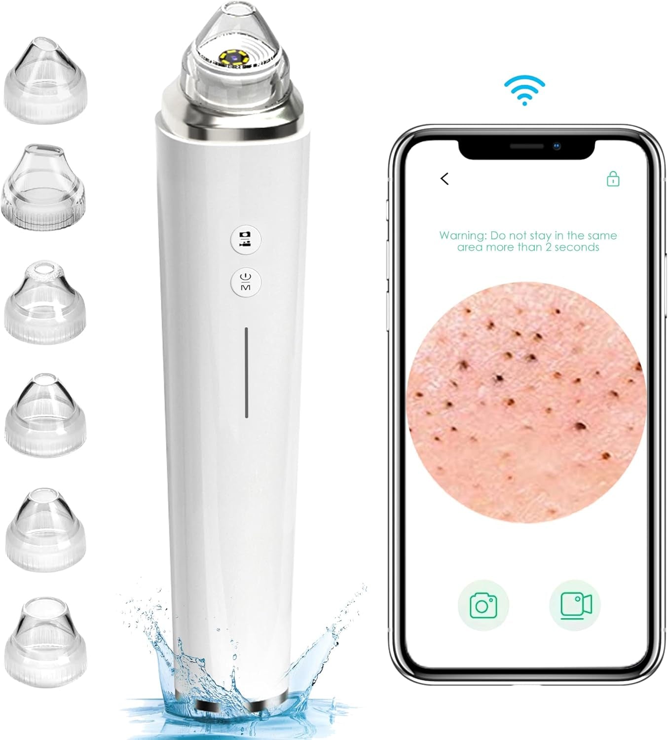 20X Magnification Electric Blackhead Remover with Camera - White Buy Your Favorites
