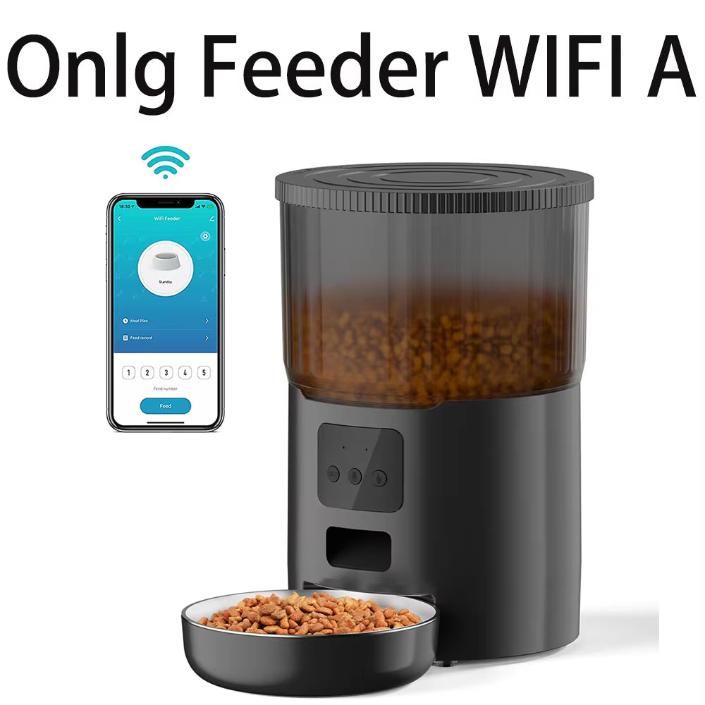 Smart Automatic Pet Feeder - 4L Capacity with WiFi Connectivity & Voice Interaction - Onlg Feeder Wifi A Buy Your Favorites