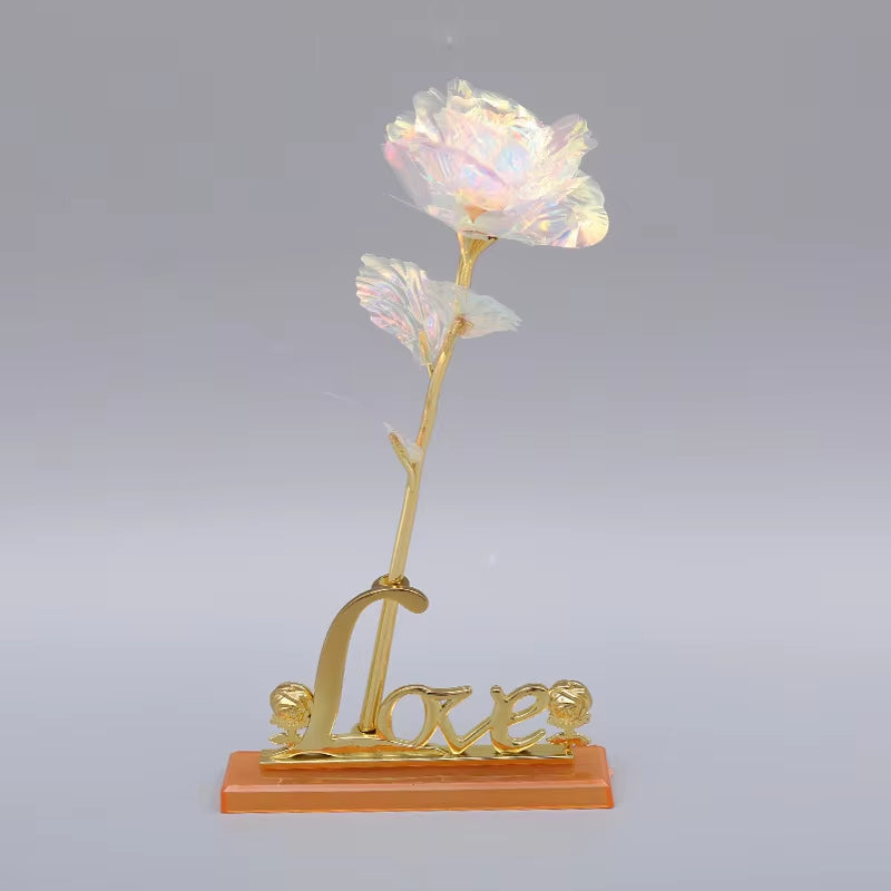 24K Gold Artificial Rose with Box – Perfect Mother’s Day Gift, Valentine’s Day or New Year Present, Foil Flower for Home Décor