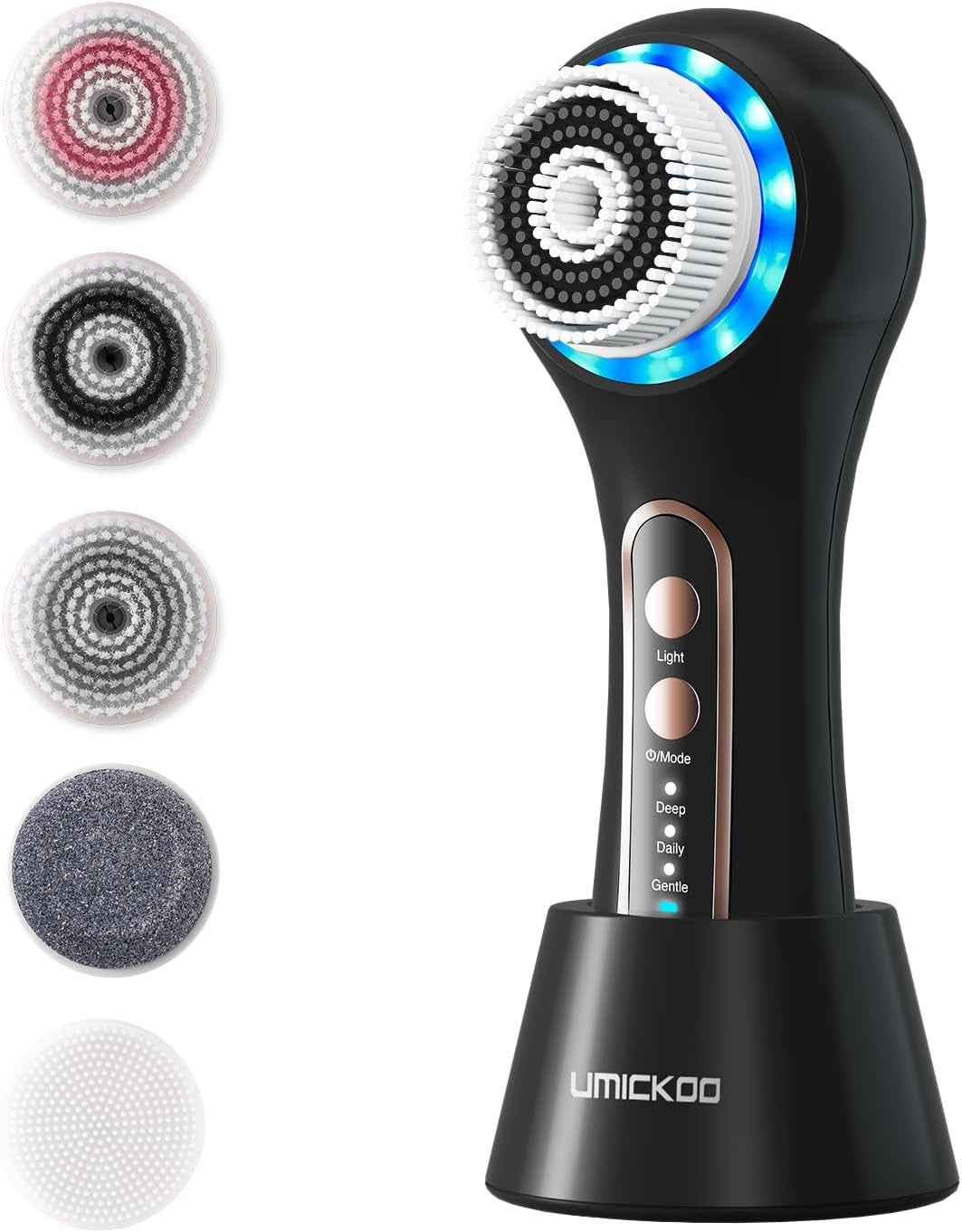 Electric Face Cleaner – 3-in-1 Spa-Like Facial Cleansing System - Black+Gold Buy Your Favorites