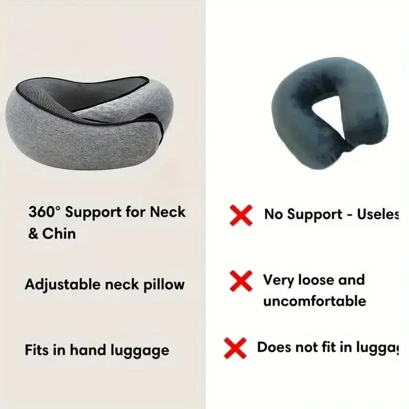 Memory Foam Travel Pillow U-Shaped - Dark Black Buy Your Favorites