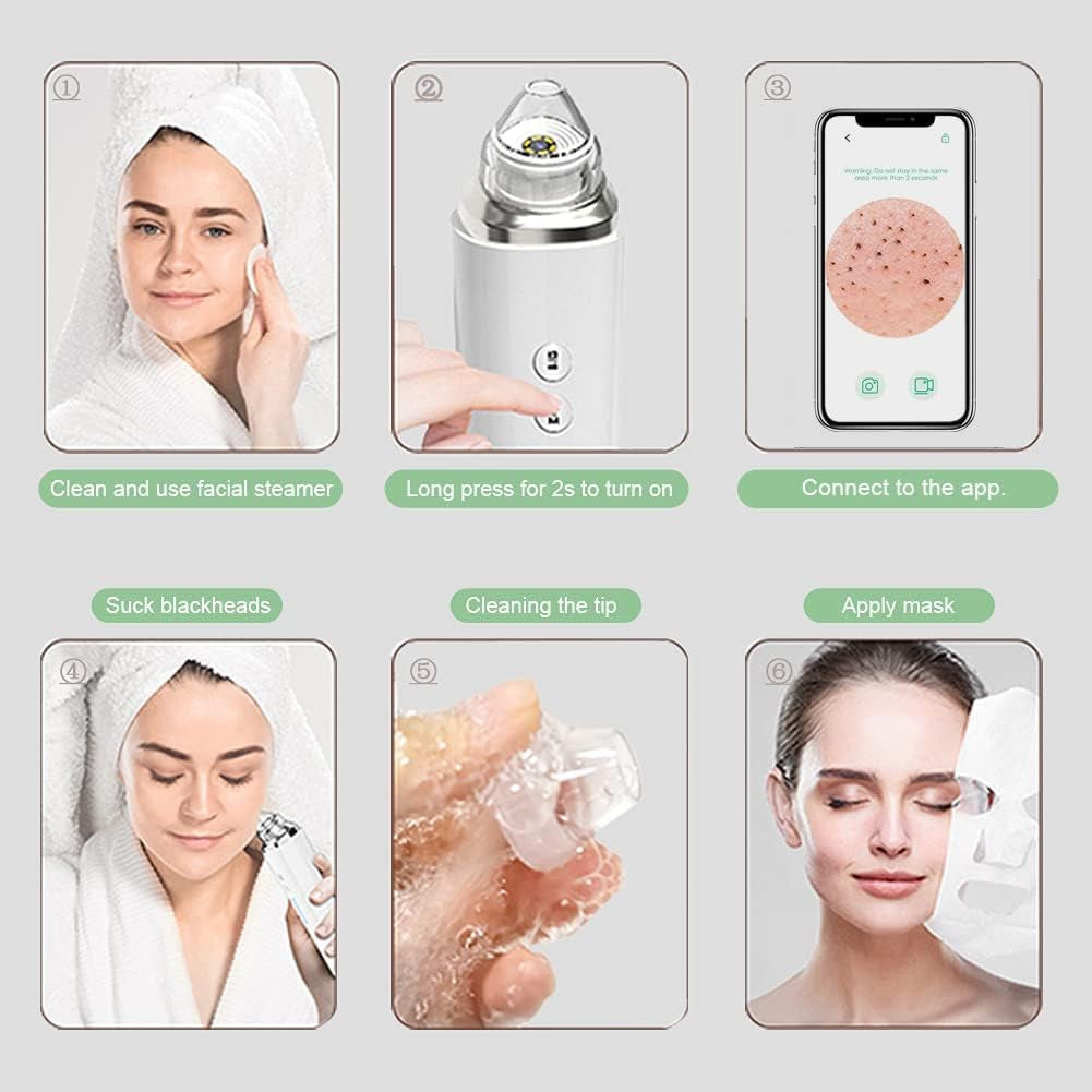 20X Magnification Electric Blackhead Remover with Camera - White Buy Your Favorites