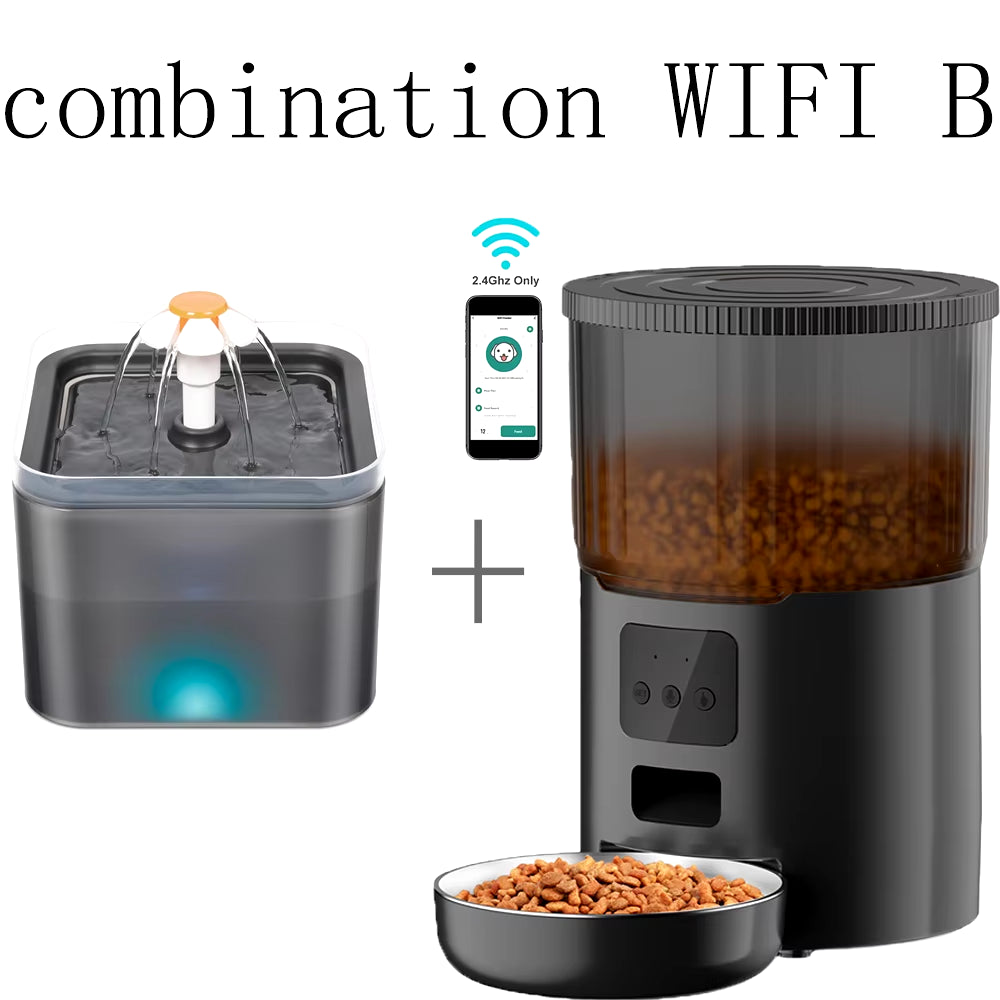 Smart Automatic Pet Feeder - 4L Capacity with WiFi Connectivity & Voice Interaction - Combination Wifi B Buy Your Favorites