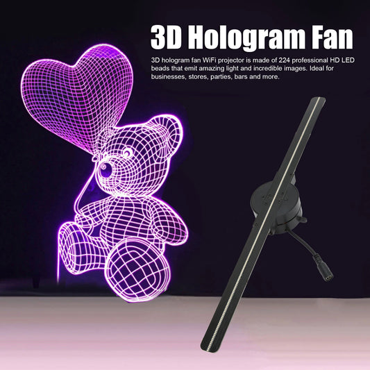 3D Hologram Fan WiFi Projector - Black / Au Plug Buy Your Favorites