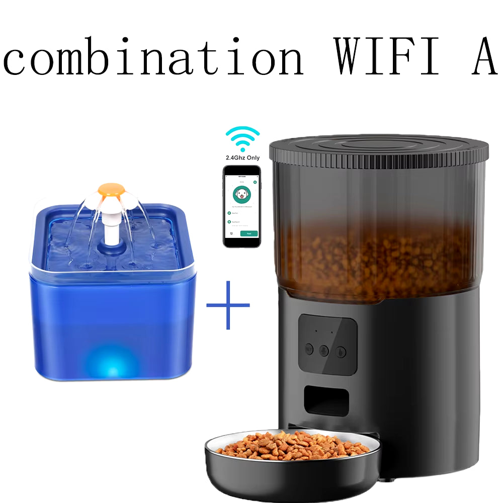 Smart Automatic Pet Feeder - 4L Capacity with WiFi Connectivity & Voice Interaction - Combination Wifi A Buy Your Favorites