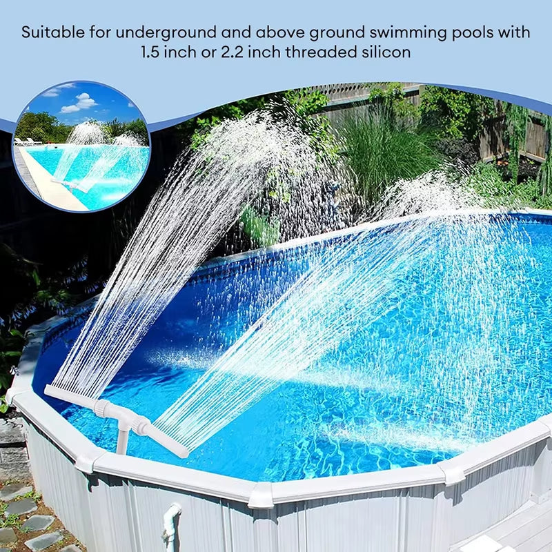 Adjustable Dual Spray Waterfall Swimming Pool Fountain