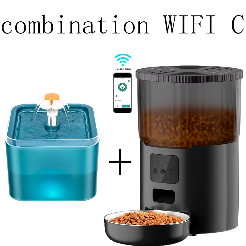 Smart Automatic Pet Feeder - 4L Capacity with WiFi Connectivity & Voice Interaction - Combination Wifi C Buy Your Favorites
