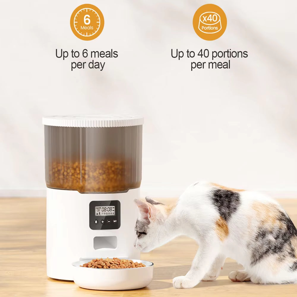 Smart Automatic Pet Feeder - 4L Capacity with WiFi Connectivity & Voice Interaction - Combination A Buy Your Favorites
