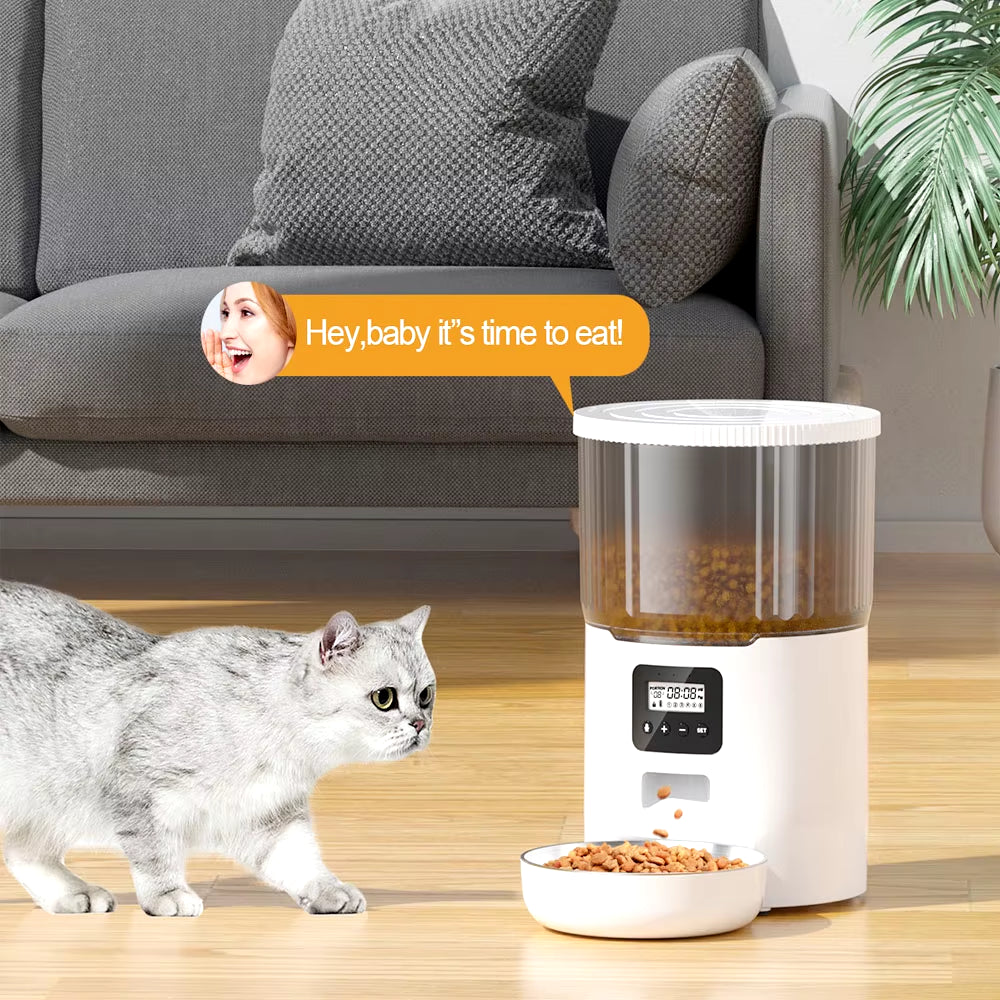 Smart Automatic Pet Feeder - 4L Capacity with WiFi Connectivity & Voice Interaction - Combination A Buy Your Favorites