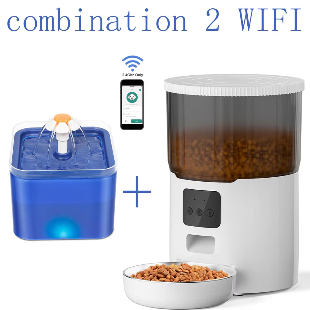 Smart Automatic Pet Feeder - 4L Capacity with WiFi Connectivity & Voice Interaction - Combination 2 Wifi Buy Your Favorites