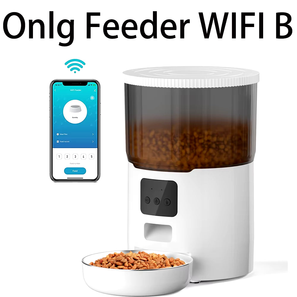 Smart Automatic Pet Feeder - 4L Capacity with WiFi Connectivity & Voice Interaction - Onlg Feeder Wifi B Buy Your Favorites