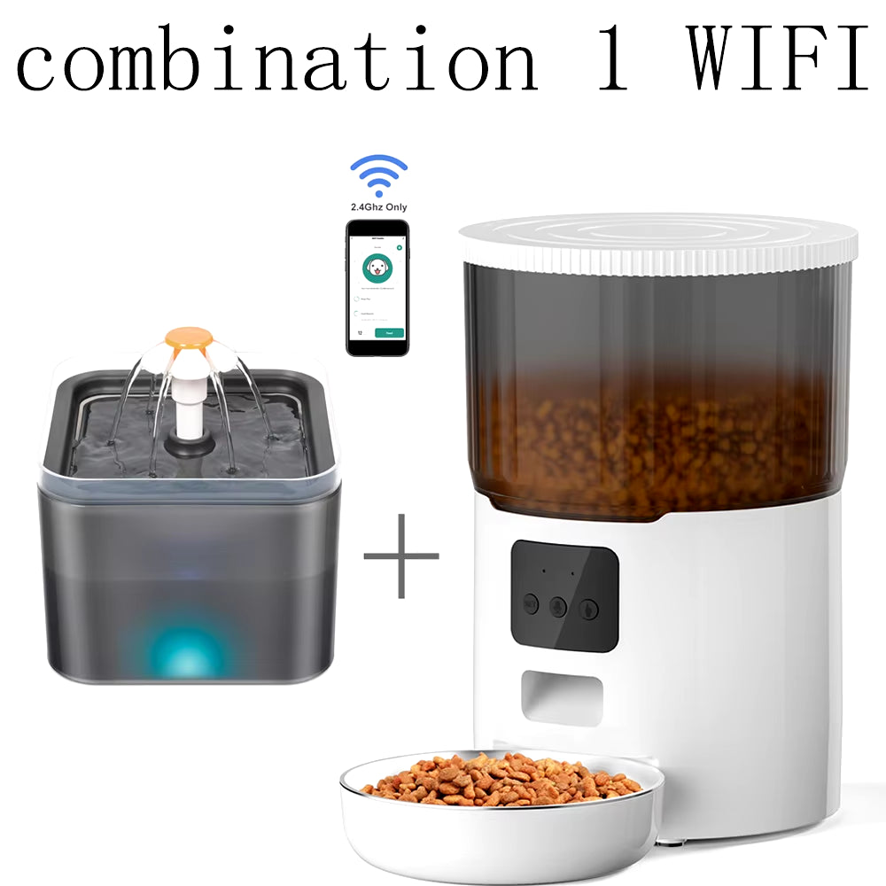 Smart Automatic Pet Feeder - 4L Capacity with WiFi Connectivity & Voice Interaction - Combination 1 Wifi Buy Your Favorites