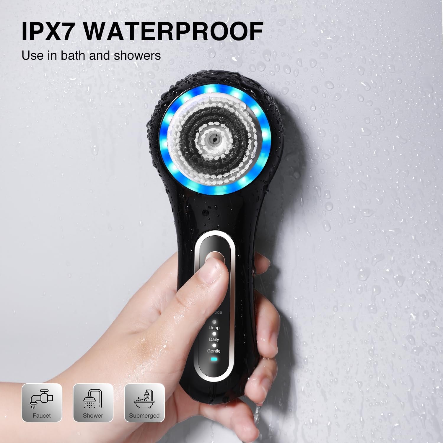 Electric Face Cleaner – 3-in-1 Spa-Like Facial Cleansing System - Black+Gold Buy Your Favorites