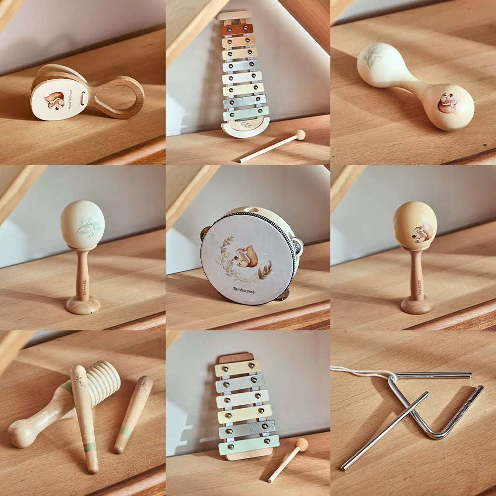 Montessori Wooden Musical Instruments Set - Squirrel Rattle 8 Buy Your Favorites