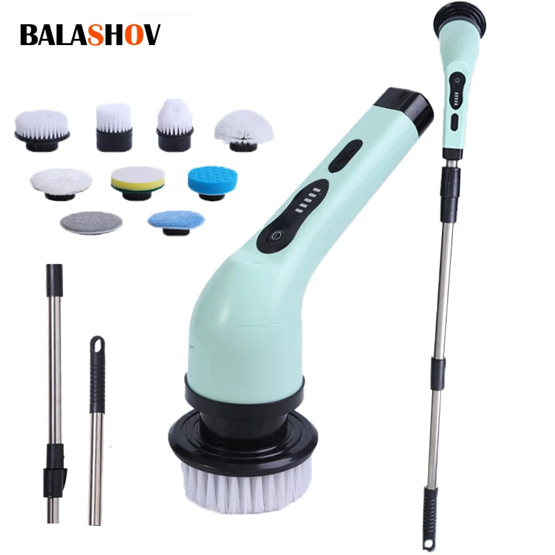 9-in-1 Electric Cleaning Brush - Green 9 Heads Cleaning Brush Buy Your Favorites