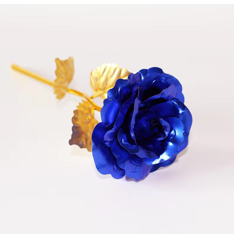 24K Gold Artificial Rose with Box – Perfect Mother’s Day Gift, Valentine’s Day or New Year Present, Foil Flower for Home Décor